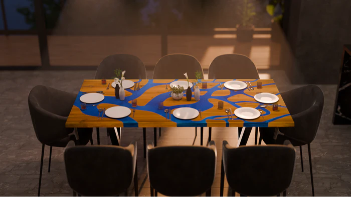 72" x 38" Artisan Epoxy Resin Table