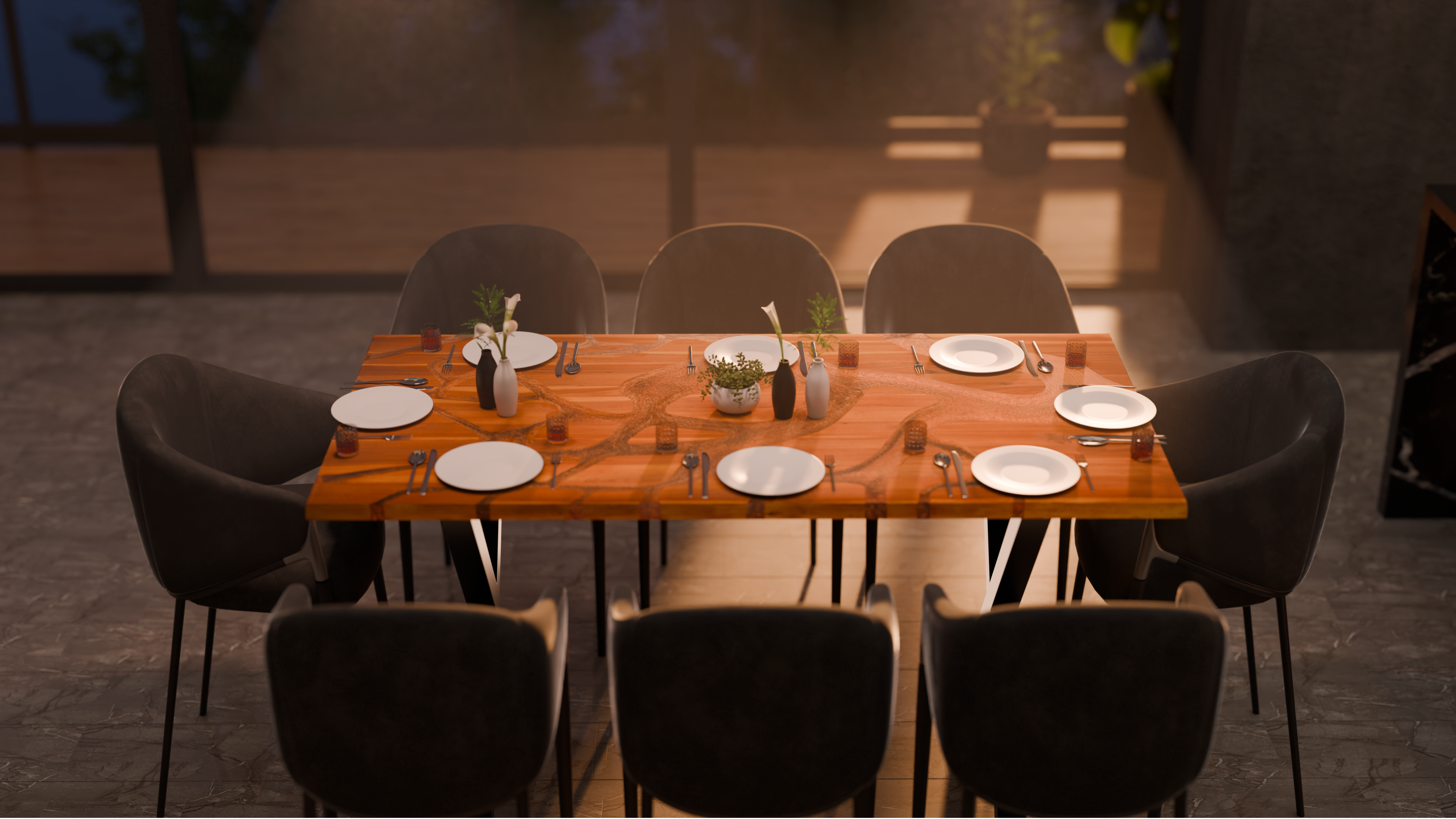 72" x 38" Artisan Epoxy Resin Table